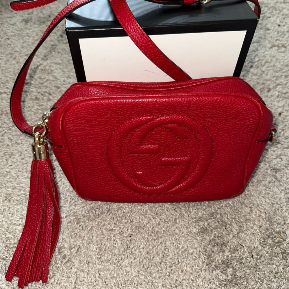 Gucci Red Leather Crossbody Bag